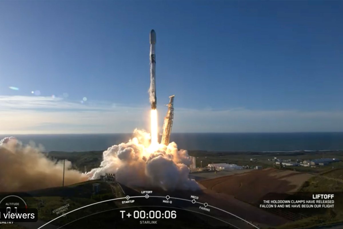 Spacex Launch Falcon 9 Rocket Starlink Satellite Vandenberg Air Force Base