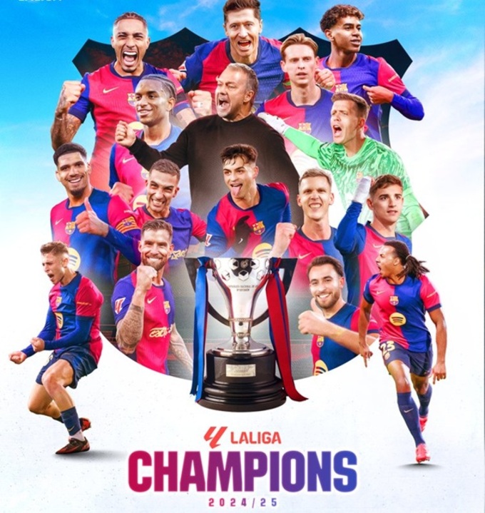 Barca đã vô địch La Liga cùng HLV Hansi Flick sớm 2 vòng đấu