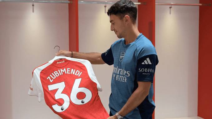 Zubimendi will wear the number 36 at Arsenal