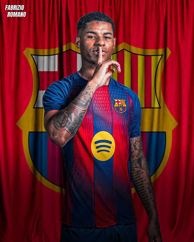 Rashford is now on the way to Barca to check the health 