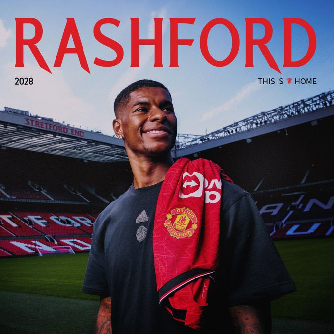 Rashford signed a new contract with MU in the summer of 2023