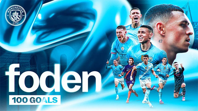 Foden has 100 goals for Man City