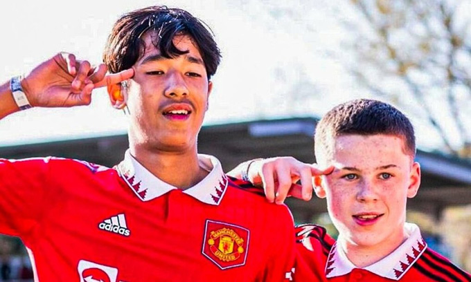 Shah has a Vietnamese mother, playing for MU youth team 