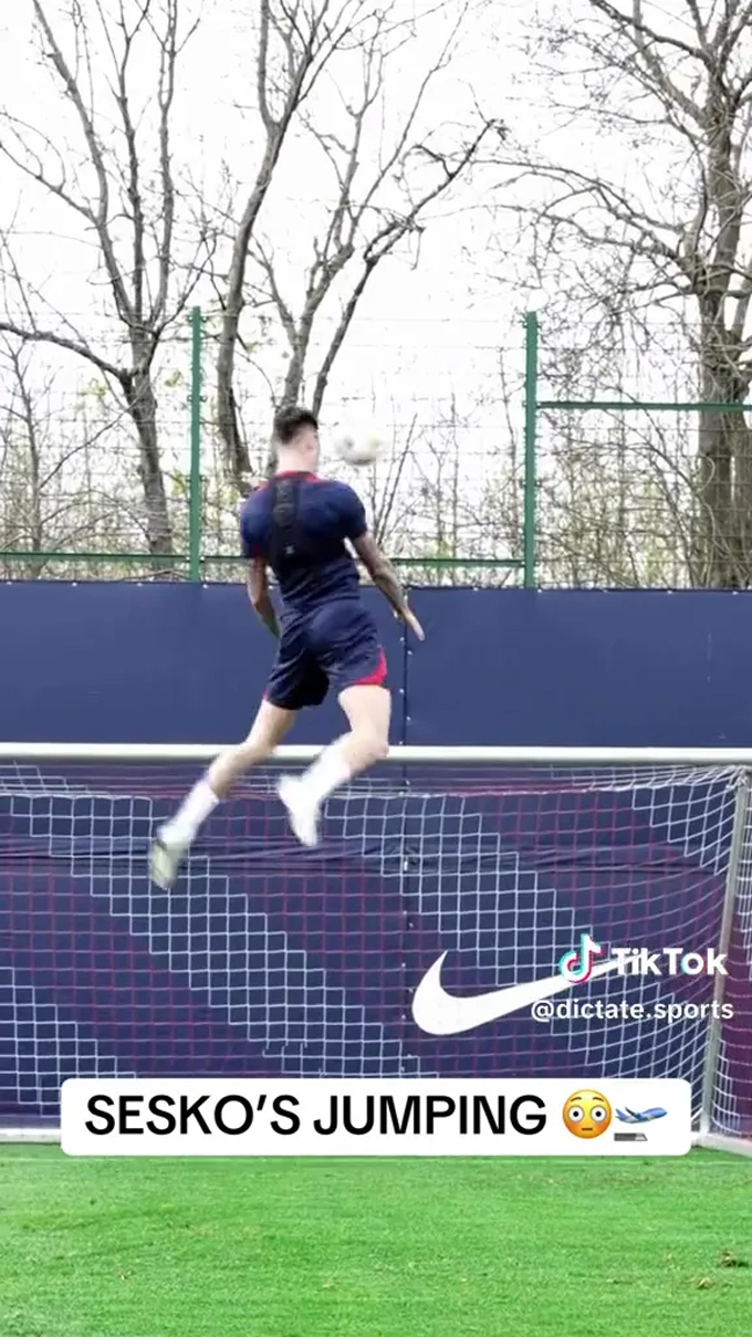 The Slovenian striker has the ability to jump impressively