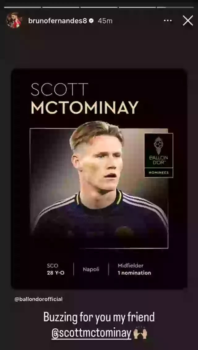 Bruno Fernandes congratulates McTominay on social networks