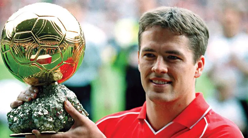 Owen overcame Real Raul and goalkeeper Oliver Kahn of Bayern to become the fourth English player to win the Golden Ball