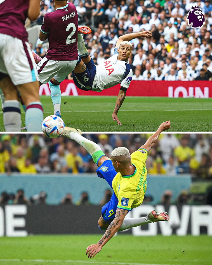 This goal is reminiscent of Richarlison's goal at the 2022 World Cup