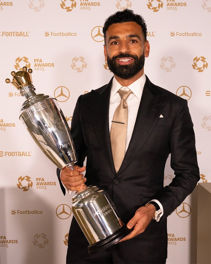 Salah is the first player in history to win 3 PFA awards