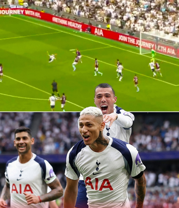 Richarlison scored a double in the Premier League 2025/26 of Tottenham, including a super product hook ball